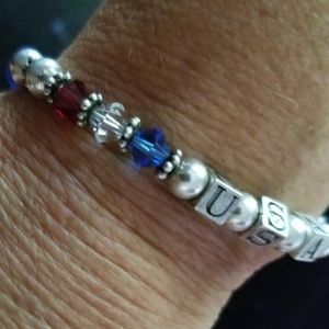USA red, white & blue bracelet